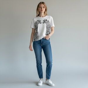 Gat Rimon – Leopard Face Graphic Tee – White/Black